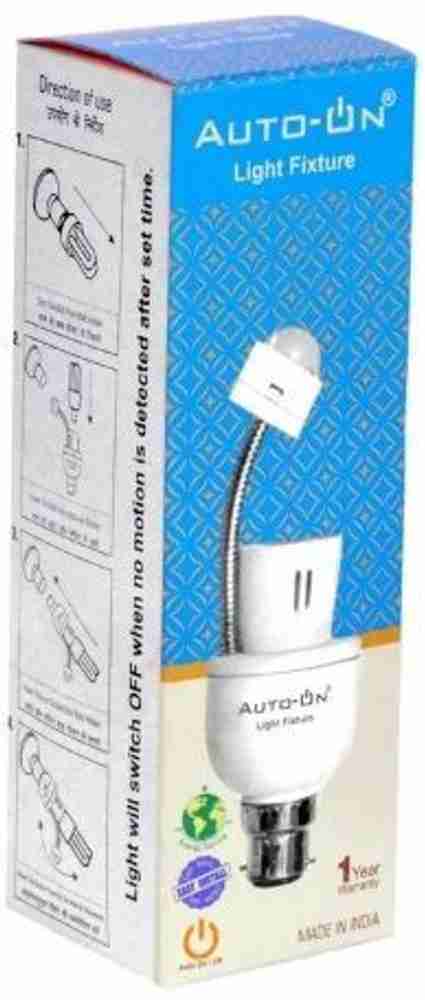 auto on PIR Motion Sensor based Light Fixture Convert any Bulb to Automatic with LED Bulb Pack of 3 Ceramic Light Socket Price in India Buy auto on PIR Motion Sensor based Light