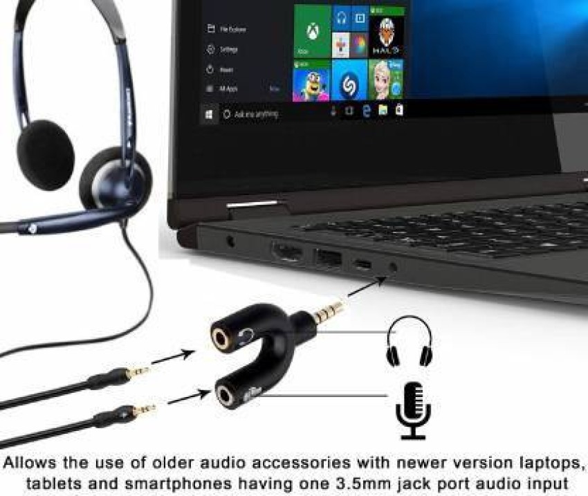 Laptop headphones with mic single online jack