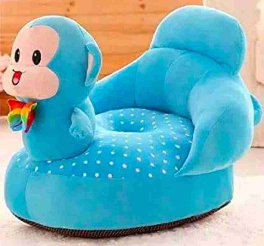 Kids wonders Imported Velvet Kids Sofa Comfortable Soft Plush Cushion Sofa Seat Sky Blue 30 cm Imported Velvet Kids Sofa Comfortable Soft Plush Cushion Sofa Seat Sky Blue