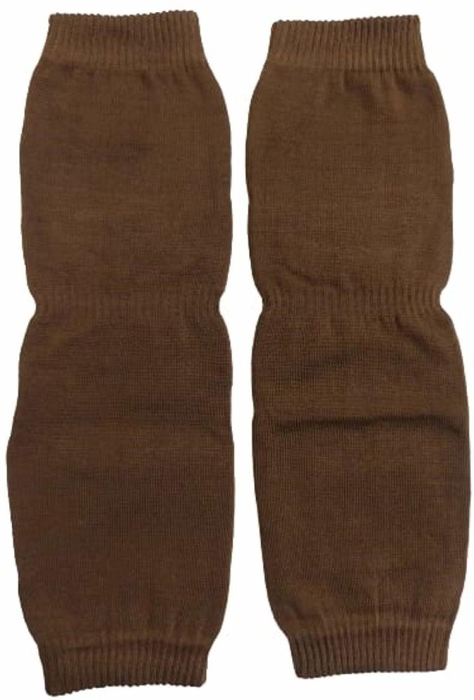 Prime Men & Women Woolen Long Leg Warmer & Knee Supporter for Winter Season  for Men and Women (Dark Brown) 25 Inches Long Pack Of 1 (Random Color)