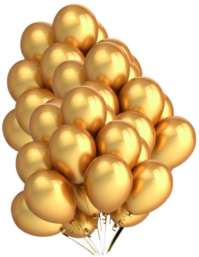 Flipkart Aone Solid Golden Metallic Balloons set of 50Pcs