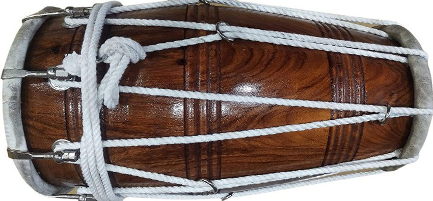 Sai Musical Handmade Sheesham Wood 8 Kg Dhol Musical Instrument