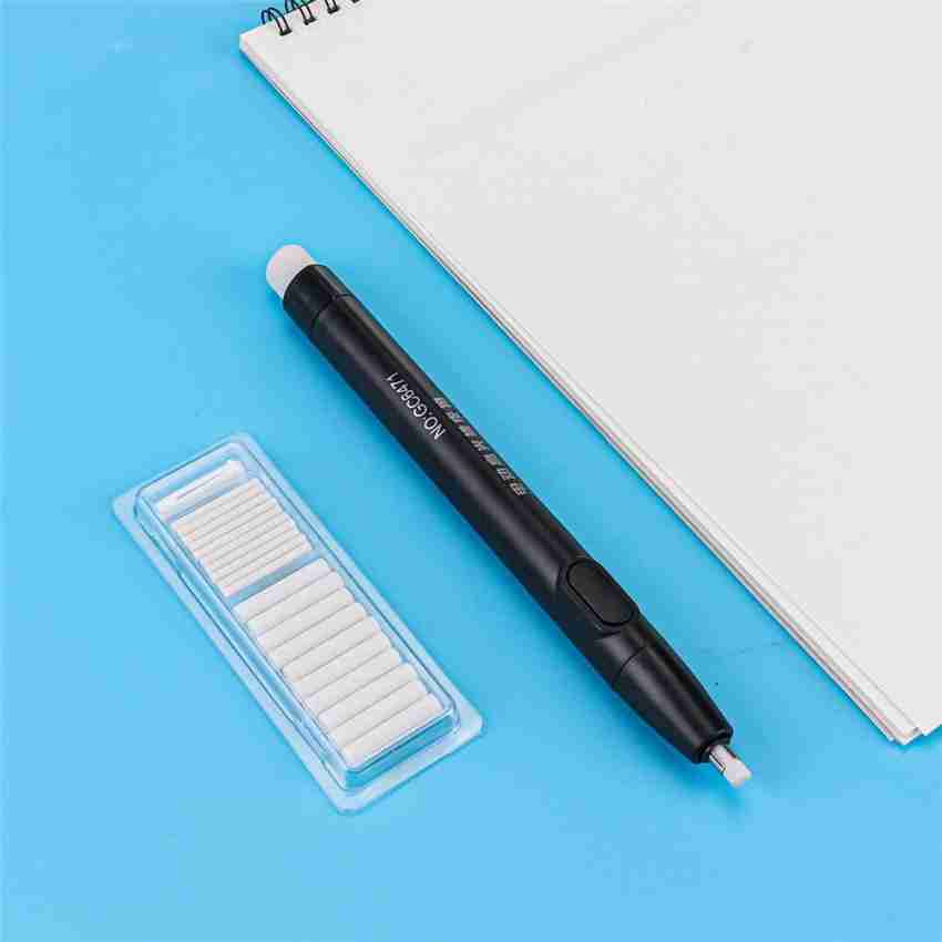 Electric Pencil Erasers for Artists, Automatic Battery Eraser, Eraser Tip  Refills, 22 Pieces, Electric Eraser for Beginners, Drawing, Fine Stroke,  Sketching, White : : Office Products
