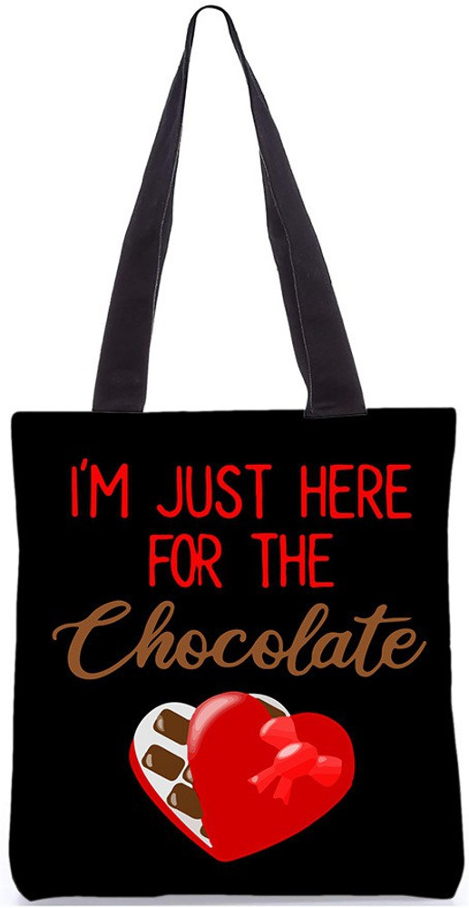 GIFTSLOOP Cute I m just here for the chocolate printed tote bag unique design girls and women valentine s day Price in India Buy GIFTSLOOP Cute I m just here for the chocolate printed