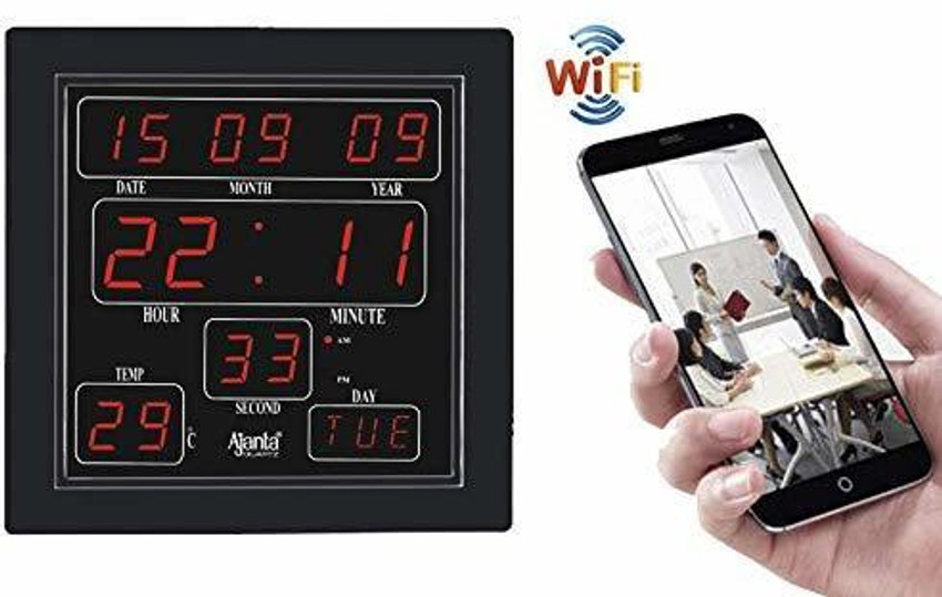 Digital wall clock hot sale with spy camera