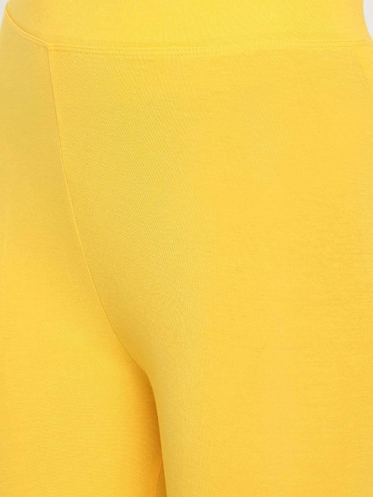 Solid, lemon, yellow leggings