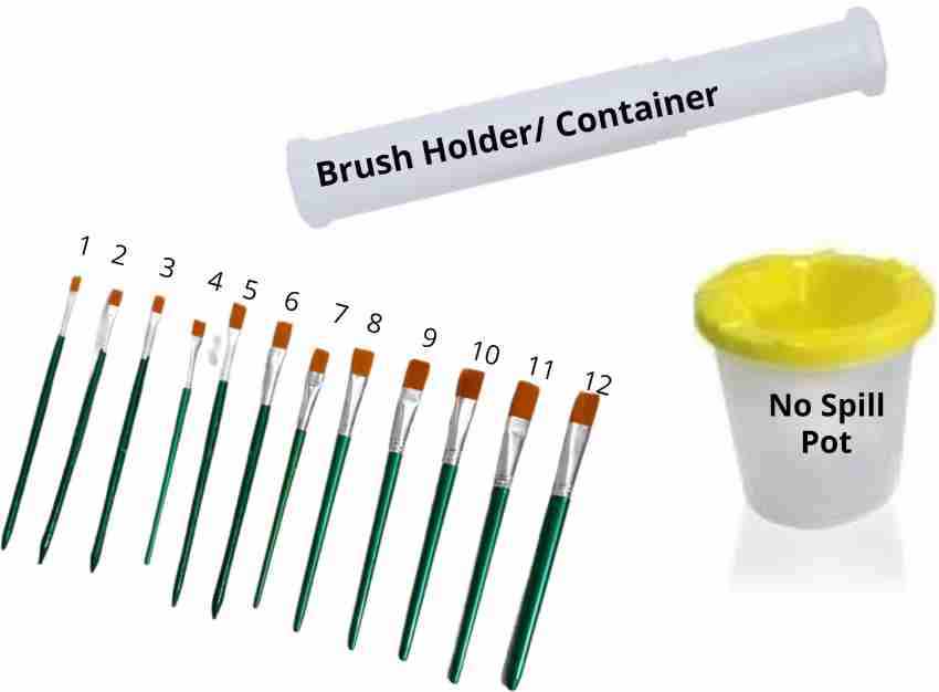 Non-Spill Paint Pots & Brushes Set