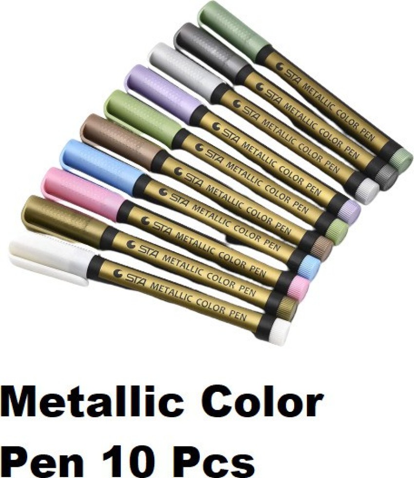 Metallic Marker Pens, XSG markers Set of 10 Colors Metallic Permanent  Markers