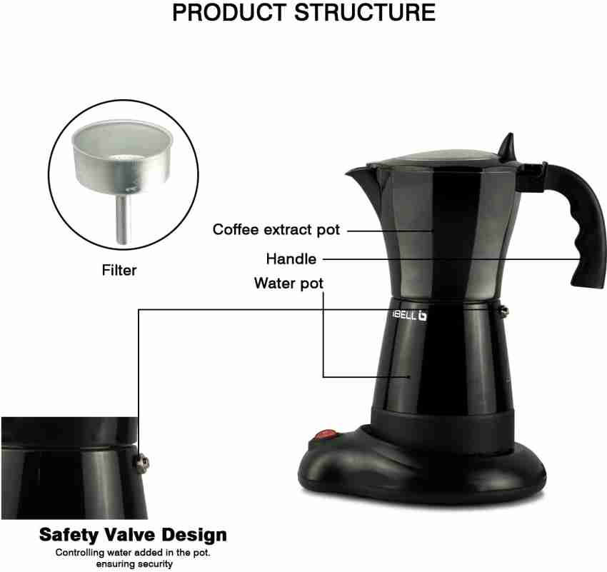 InstaCuppa Electric Moka Pot Espresso Maker 