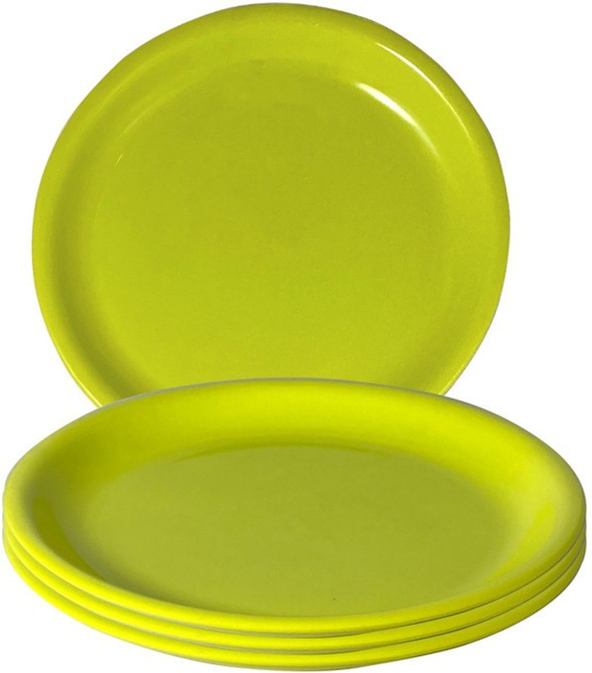 Morvi Pack of 4 Plastic Wonder Plastic Round Plate Set of 4
