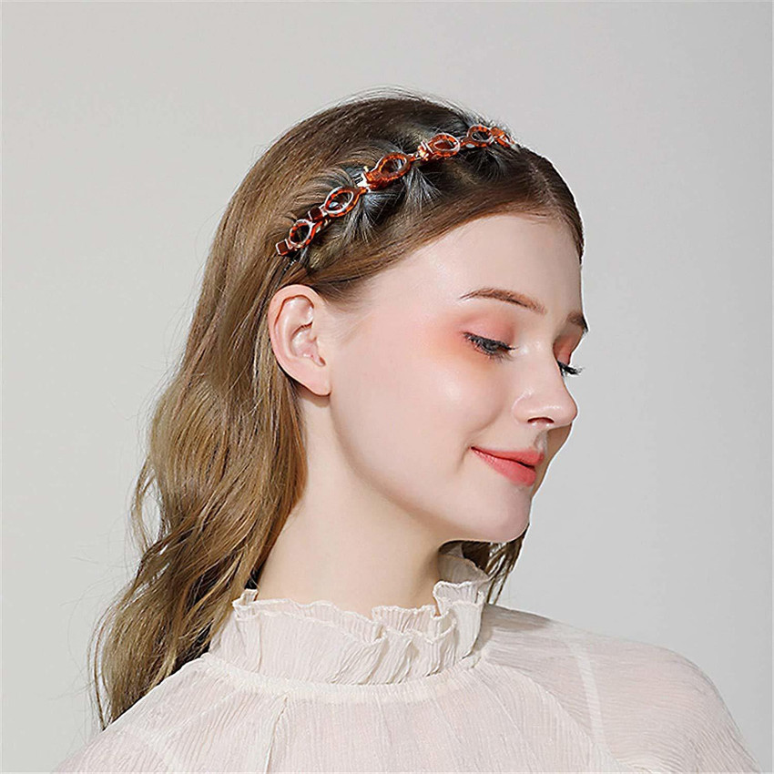 Shoppable Double Layer Hairband Twist Plait Headband Hairpin