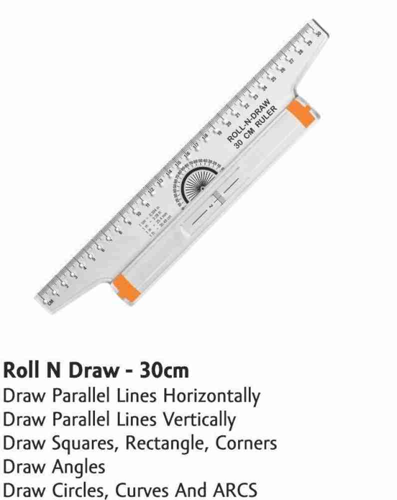 Roll Ruler Parallel Ruler, Multi-purpose Drawing Rolling Ruler Drafting  Scale 30CM Buy Online