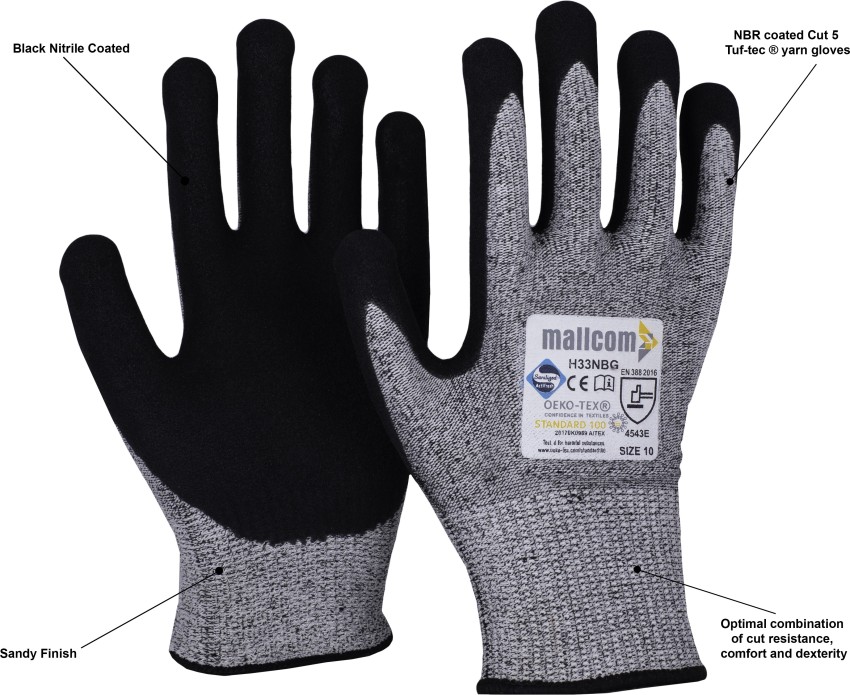 F8WARES 20 Pairs Nitrile Coated Safety Gloves for Men Industrial Gloves -  Hand Gloves for Men - Gardening Gloves - Working Gloves for Men - Rubber