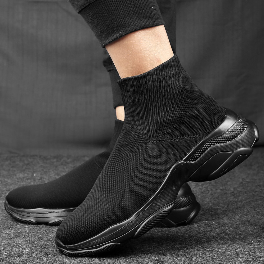 ZXYZO Men s Black Stylish New Arrival Sports Long Socks Running Shoes For Men Buy ZXYZO Men s Black Stylish New Arrival Sports Long Socks Running Shoes For Men Online at Best Price