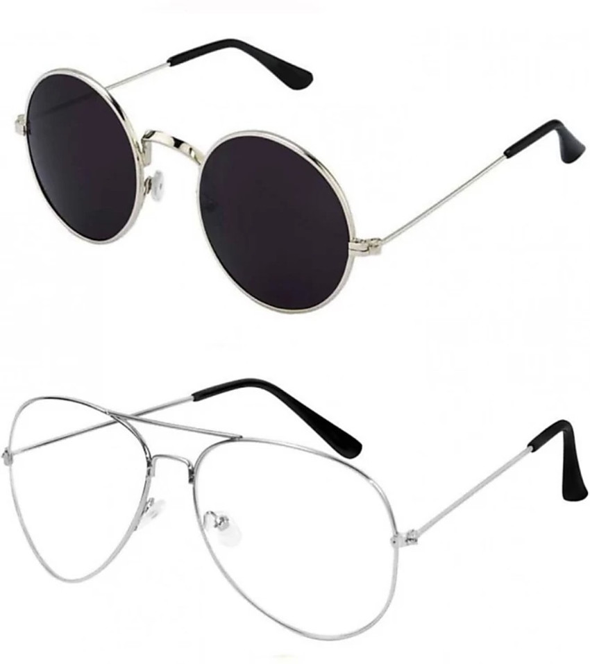 Buy Vision World Aviator Round Sunglasses Black Clear For Boys Girls Online Best Prices in India Flipkart