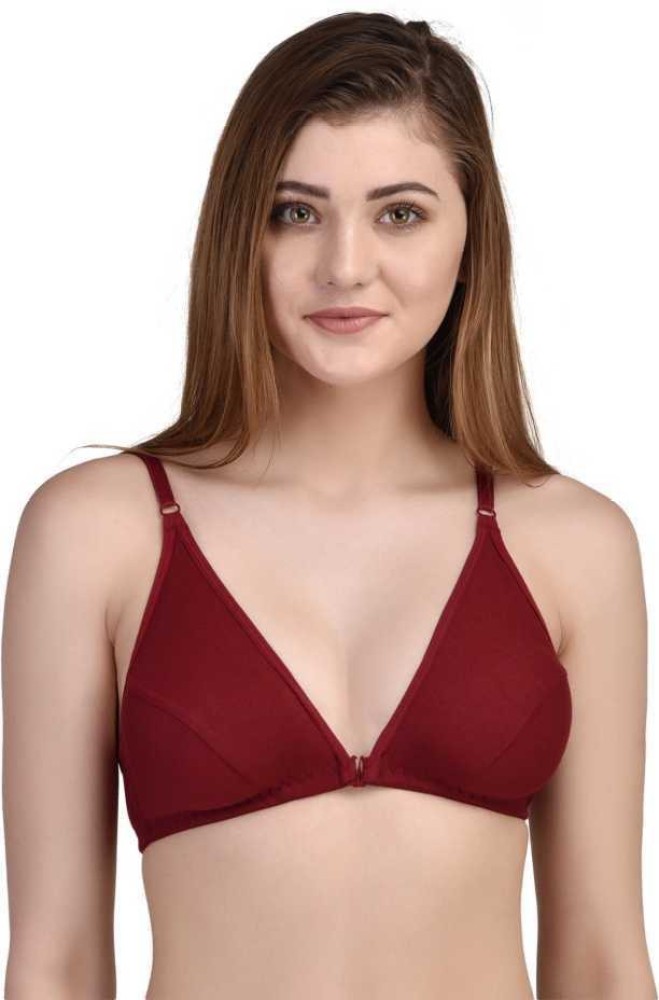 Bare The Push-Up Without Padding Bra 32DD, Maroon Banner