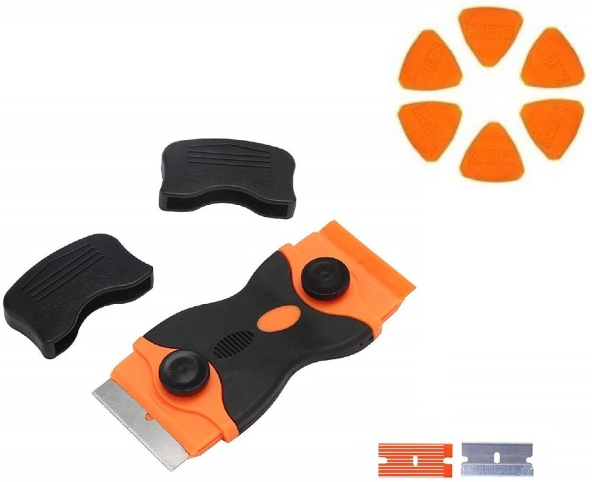 50 Pcs Plastic Razor Blades + 1 Razor Scraper Double Edged Sticker Removal  Tool