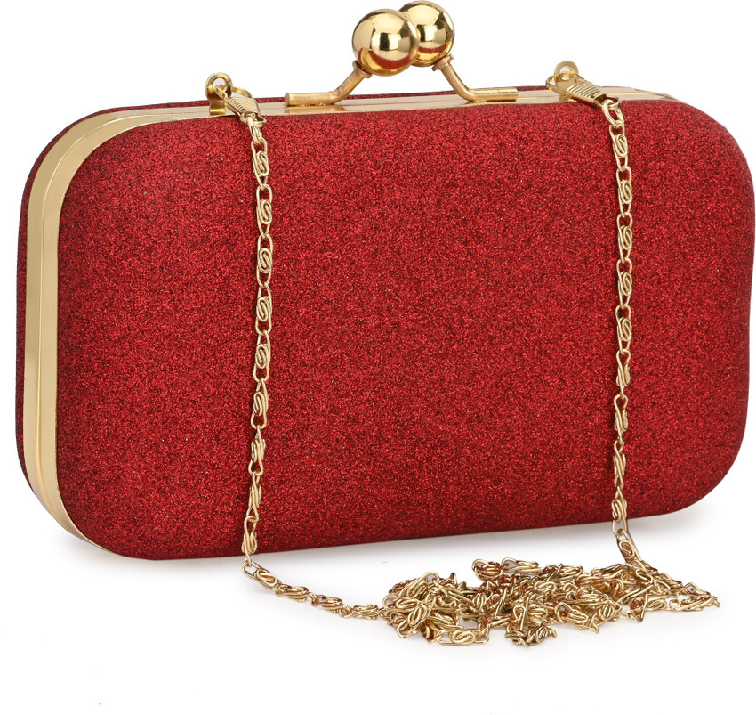 Red glitter clutch bag online