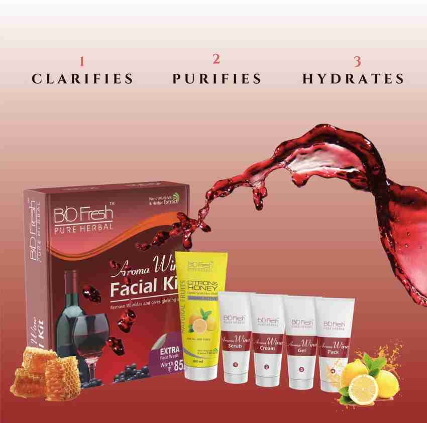 Bio Fresh Pure Herbal Aroma Wine Facial Kit Full Review, 40 OFF