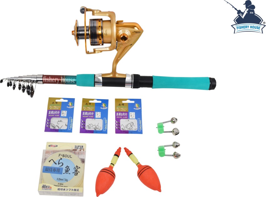 fisheryhouse GRSTSET GRST7000A Green Fishing Rod Price in India