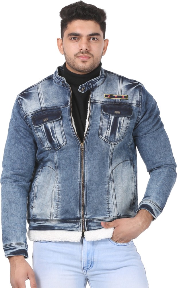 Denim jacket with white on sale sleeves