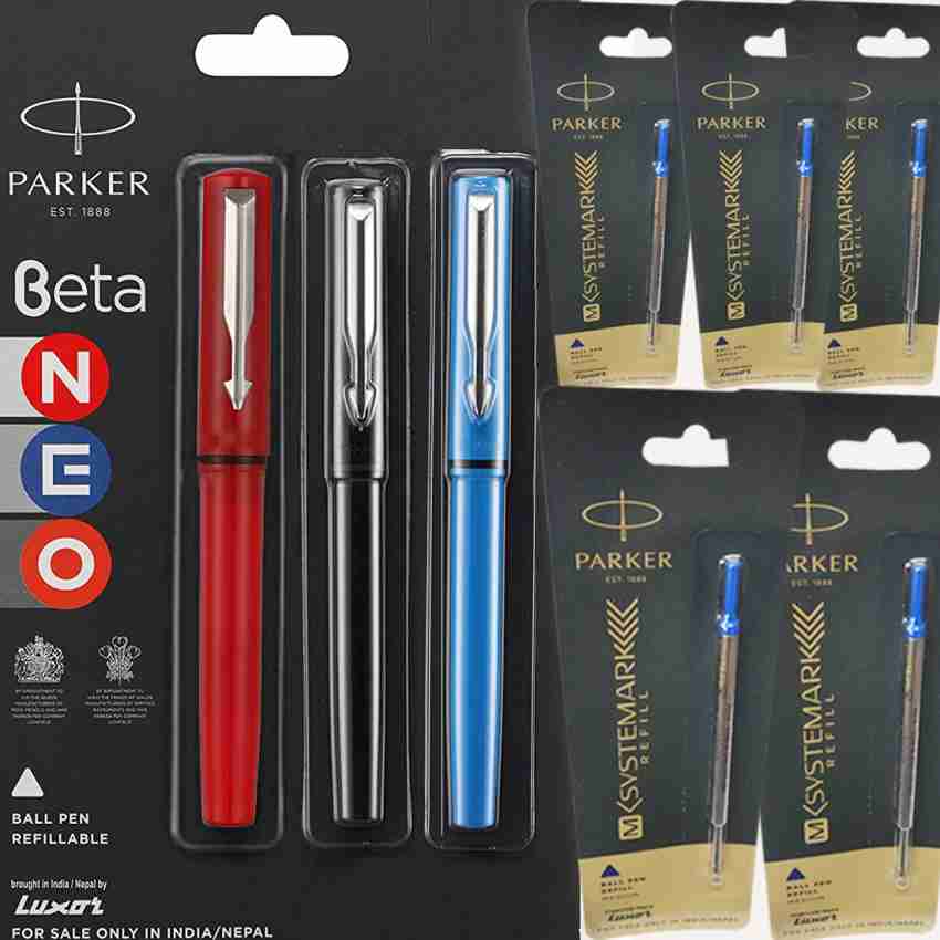 PARKER Beta Neo (Combo of 3 pen with 5 refills) Ball Pen - Buy