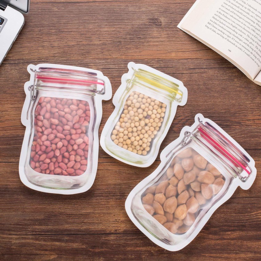 Mason Jar Bags 3 Size Zip Lock Food Storage Bags Reusable - Temu