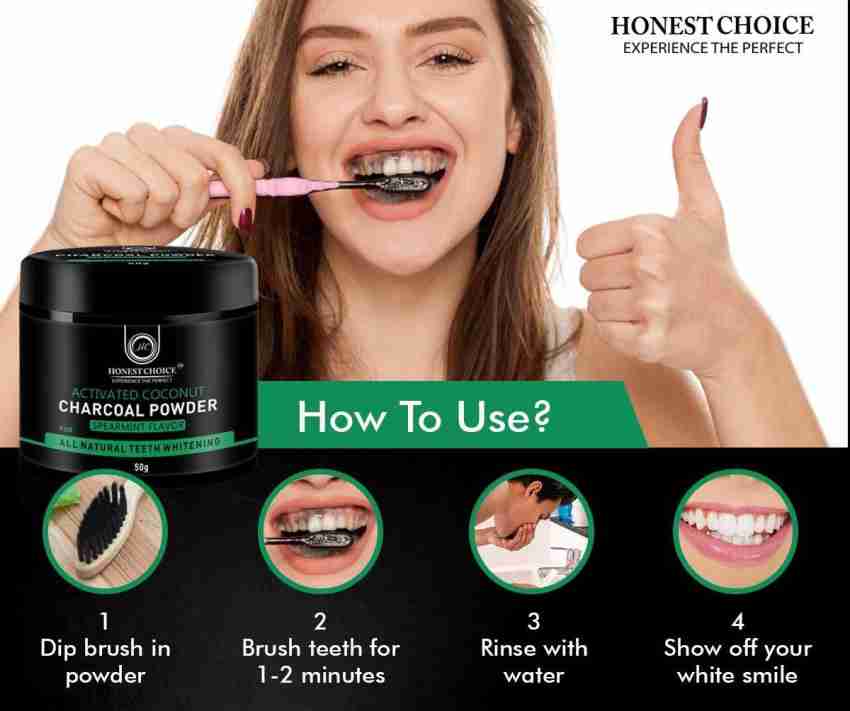 Activated Coconut Charcoal Powder - Natural Whitening Toothpaste
