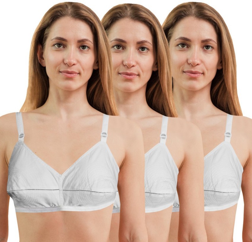 Nimton High Quality Round Stitch Cotton Bra with Under-Bust Elastic(Pack of  3 Pieces) Women Full Coverage Non Padded Bra - Buy Nimton High Quality Round  Stitch Cotton Bra with Under-Bust Elastic(Pack of