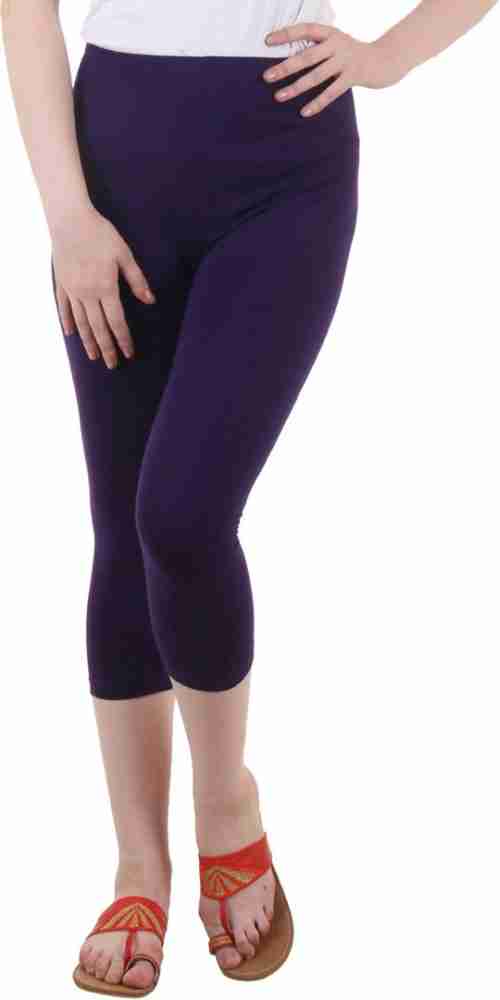 DIAZ Cotton Lycra plain capri for women,capri for ladies Women Purple Capri  - Buy Purple DIAZ Cotton Lycra plain capri for women,capri for ladies Women  Purple Capri Online at Best Prices in