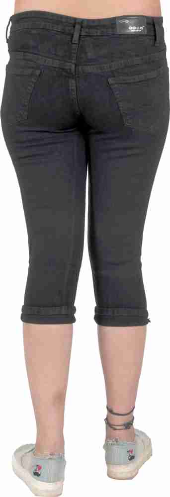 Buy online Black Denim Capri from Capris & Leggings for Women by Obeo for  ₹845 at 20% off