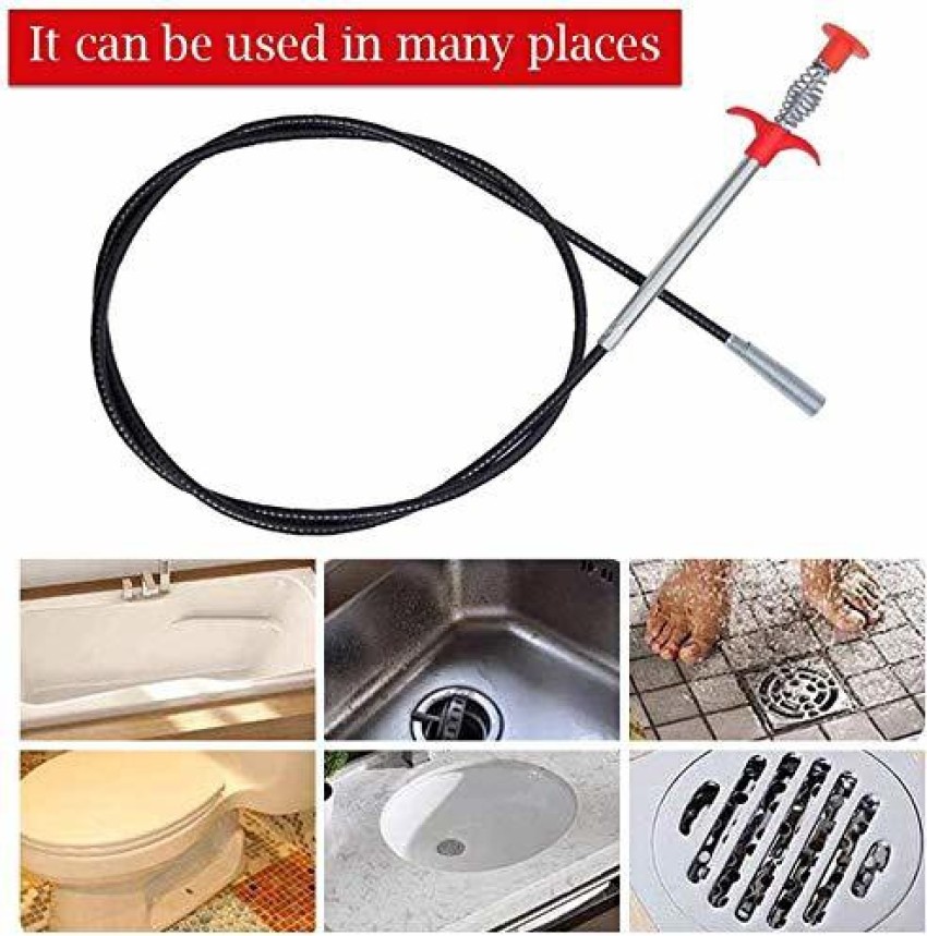 Bathroom Spring Pipe Dredging Tools Kitchen Sink Cleaning Hair Catcher Hair Clog  Remover Grabber for Shower