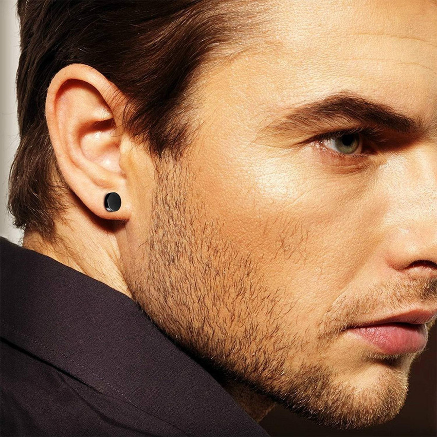 Black square earrings for guys online