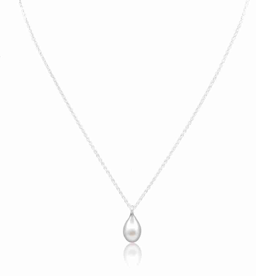 arts on way 925 Sterling Silver Chain with Drop Shape Freshwater