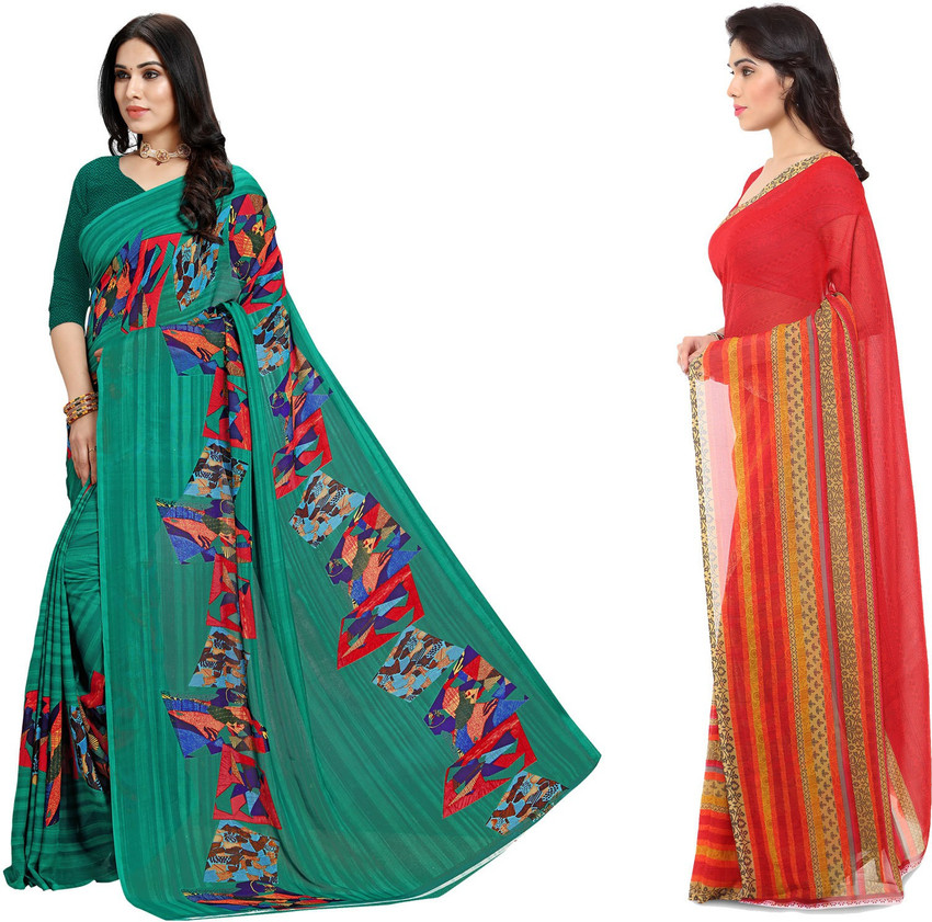 Printed Shruti Georgette border