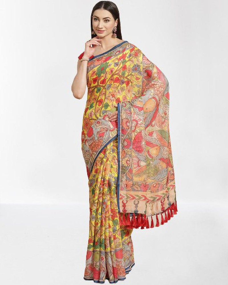 Linen sale saree flipkart