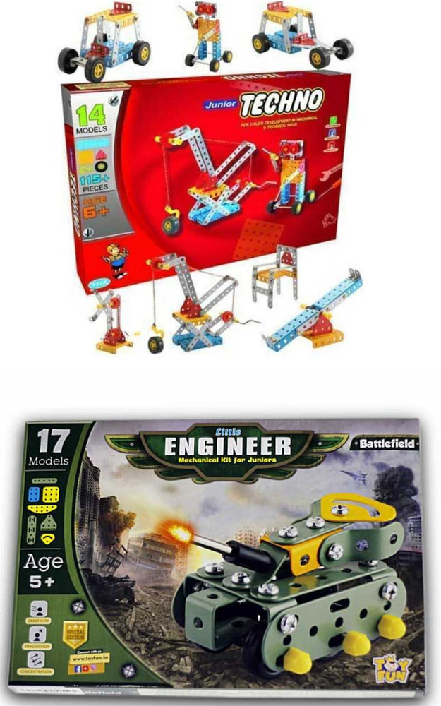 VEER Little Engineer Mechanical Kit for Juniors BattleField and Junior Techno Little Engineer Mechanical Kit for Juniors BattleField and Junior Techno Buy Educational Toys for Kids above 6 Years Techn...