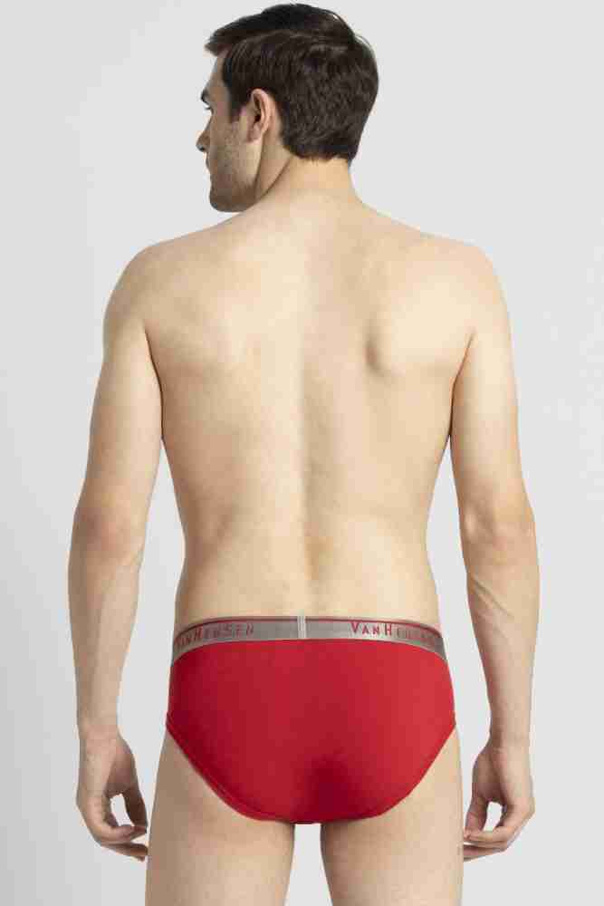 Van Heusen Innerwear Briefs, Men Red Solid Brief for Innerwear at