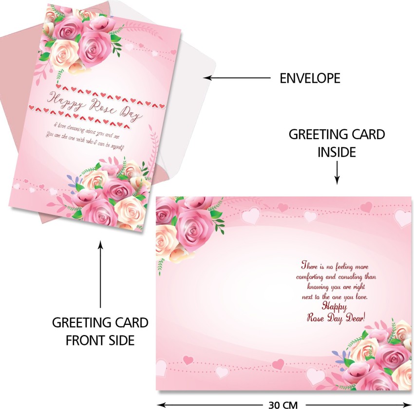 pink roses greeting card by paste