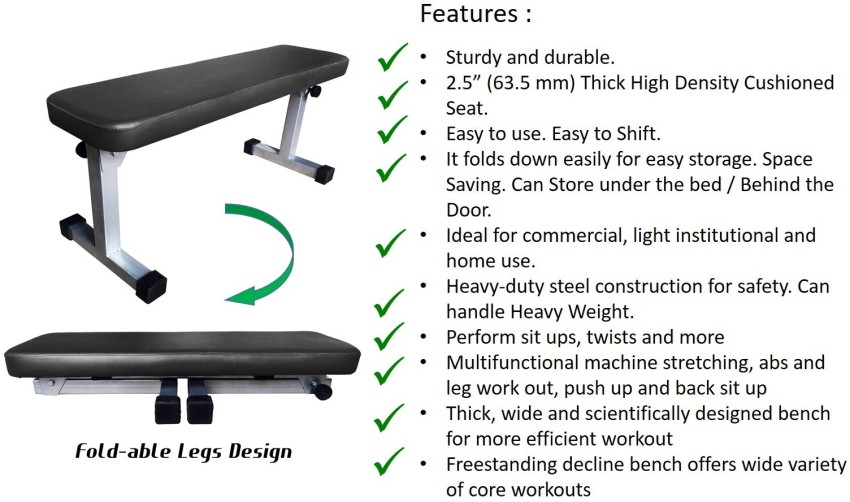 Flat bench best sale foldable legs