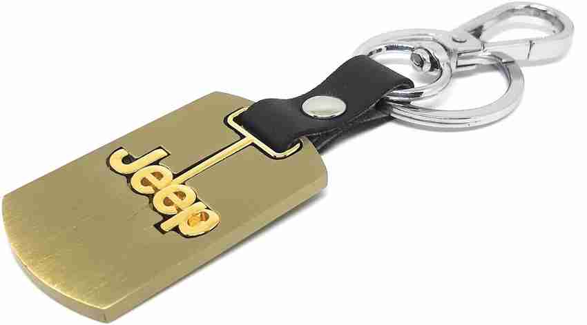 Aura Leather Metal Keychain Keyring For Jeep Compass