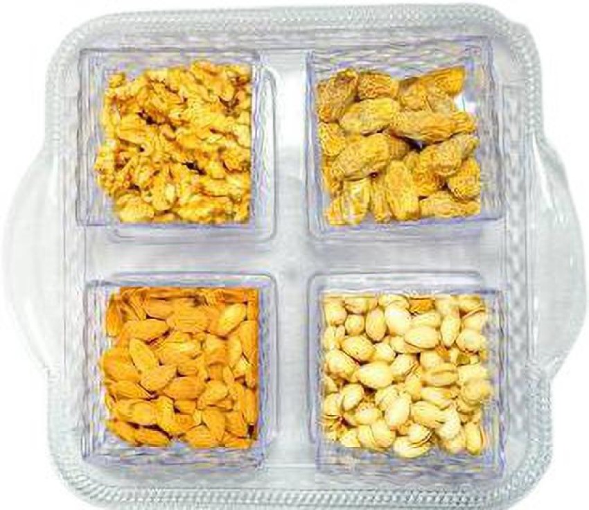 RAJ 4 Pcs Dry Fruit Box, 4 Air-Tight Containers with Serving Tray, Snacks  Box/Dryfruit Platter for Home/Office/Gift Tray, Container Serving Set Price  in India - Buy RAJ 4 Pcs Dry Fruit Box