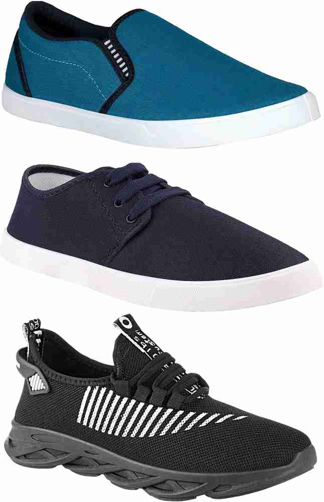 Chevit Combo Pack of 3 Casual Shoes With Sneakers Casuals For Men