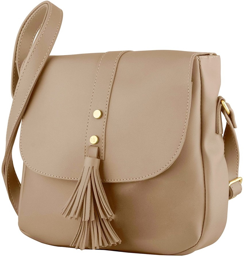 Leather Crossbody Bag With Pocket Tan Leather Shoulder Bag 