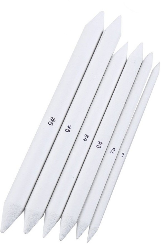 Definite White Paper Stumps for Blending Shading Drawing Set  of 6 - Paper Blending Stumps