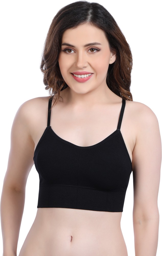 Tompik Women Cotton Polyester Padded Wireless Sports Bra with Removable  Pads for Daily Use,Cross Racerback of the Sports Bra Provide High Support  and