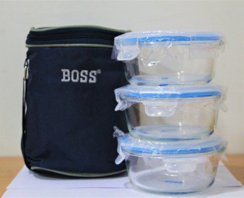 Glass Meal Prep Containers 3 Compartment (950 ML) - Glass Lunch Box with Lid