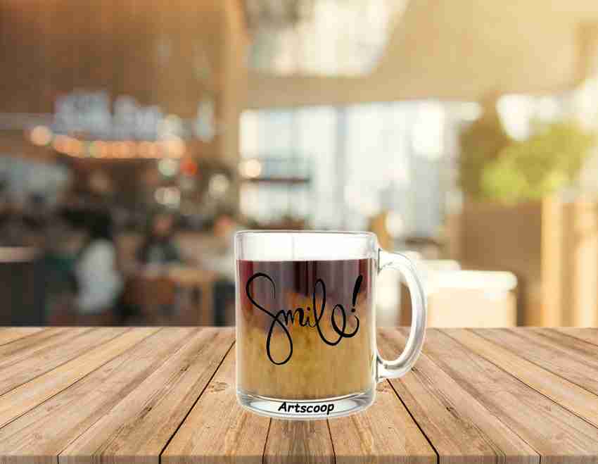 Artscoop Smile Printed Transparent Glass Coffee Tea Cups For Best
