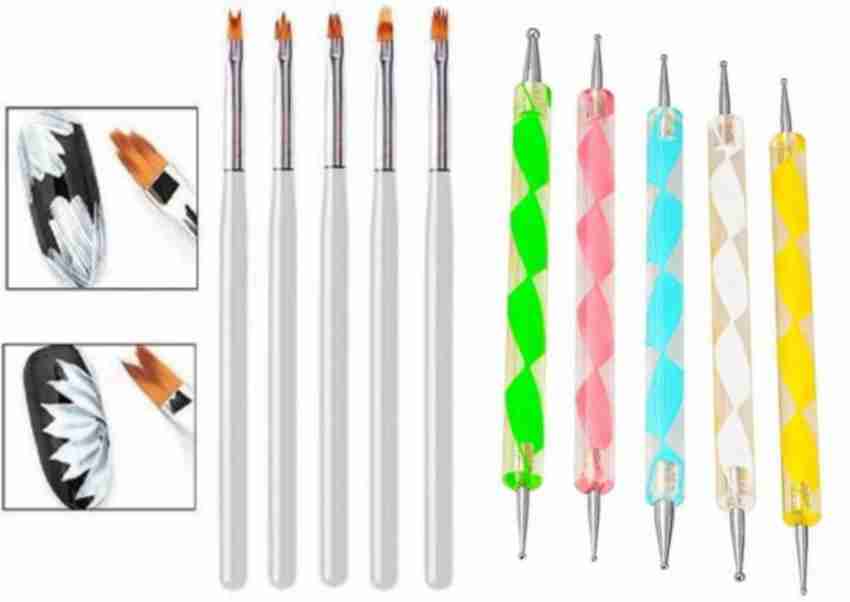 Professional Nail Art Supplies with 15pcs Brush Set, 5pcs Dotting