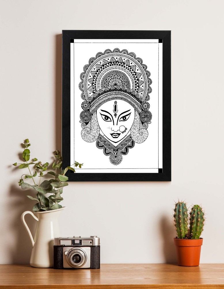 Blissful Madhubani style portrait of Devi Maa. Artist: Ankit Shivam :  r/hinduism